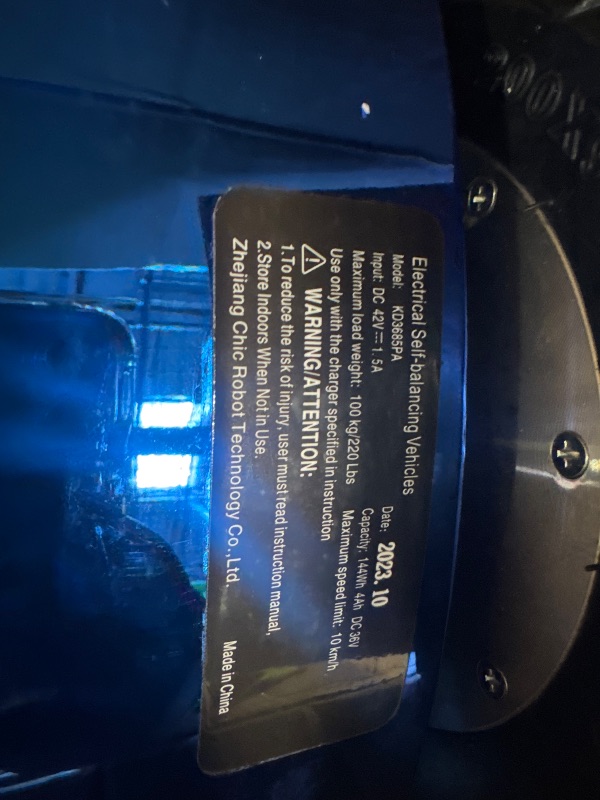 Photo 3 of *POWERS ON**EMAXUSA, 8.5” All Terrain Hoverboard for Adults, Hover Board with Bluetooth and LED Lights, UL2272 Safety Certified (Blu(no charger)
