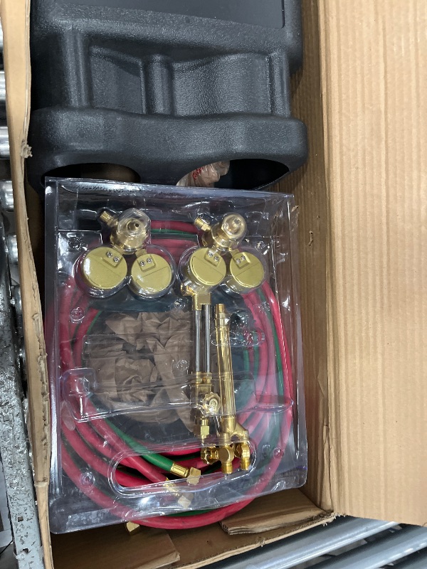 Photo 1 of AWLOLWA Medium Duty Oxy Acetylene Gas Welding Outfit Tote Kit, Oxygen & Acetylene Cutting Kit without Tanks
