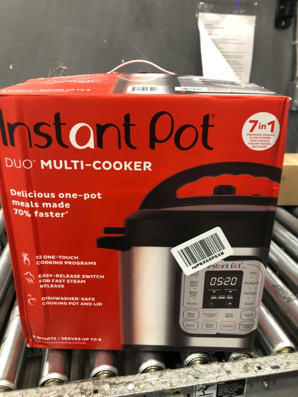 Photo 1 of Instant Pot Duo 7-in-1 Electric Pressure Cooker, Slow Cooker, Rice Cooker, Steamer, Sauté, Yogurt Maker, Warmer & Sterilizer, Includes App With Over 800 Recipes, Stainless Steel, 8 Quart