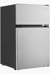 Photo 1 of 3.1 cu. ft. 2-Door Mini Refrigerator in Stainless Steel with Freezer, ENERGY STAR