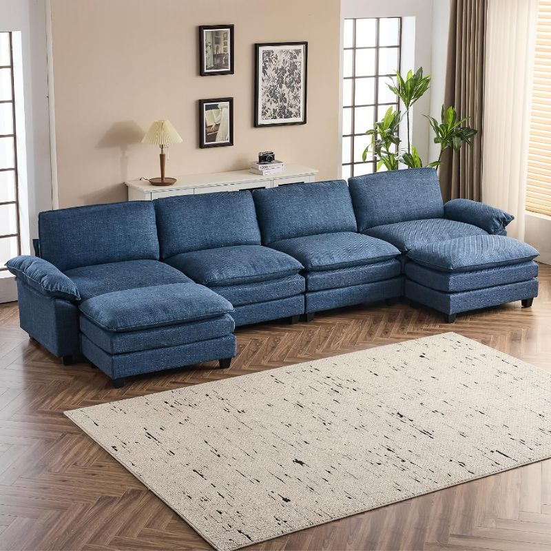 Photo 1 of *ONLY HALF OF COUCH, 2 OUT OF 4 BOXES*
Sectional Sofa Modular Deep Seat Sofa Couch with Ottoman, Linen Sofa Sleeper Comfy Upholstered Furniture for Living Room, Apartment, Studio, Office