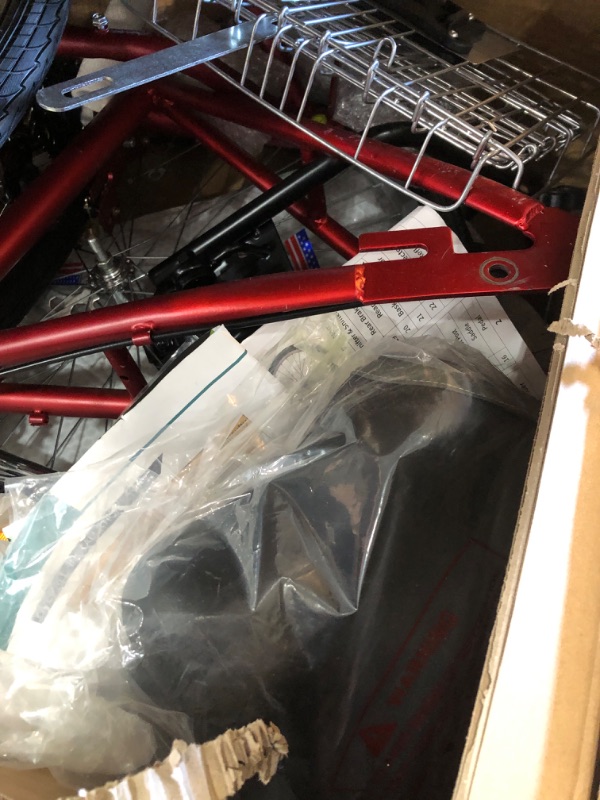 Photo 1 of ****BIKE IS RED, NOT BLUE******

YITAHOME 24 & 26 Inch Adult Tricycle, 1 & 7 Speed 3 Wheel Bikes, Large Seat with Backrest Trike for Adults with Front & Rear Baskets, Cruiser Bike for Seniors Women Men Commute Picnic Outdoor