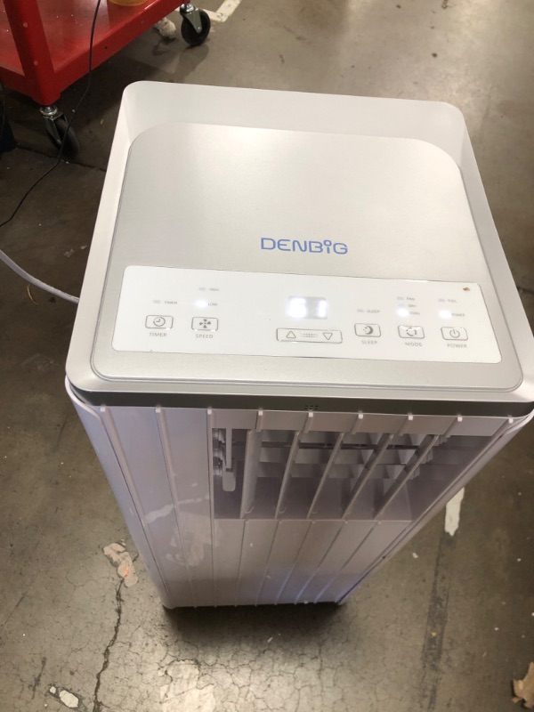 Photo 2 of ***NO ACCESSORIES - AIR CONDITIONER ONLY - POWERS ON - UNABLE TO TEST FURTHER***
DENBIG 8,000 BTU Portable Air Conditioner, Portable AC Unit with Built-in Dehumidifier and Cooling Fan for Room up to 350 sq.ft., 24 Hour Timer & Remote Control & Window Moun