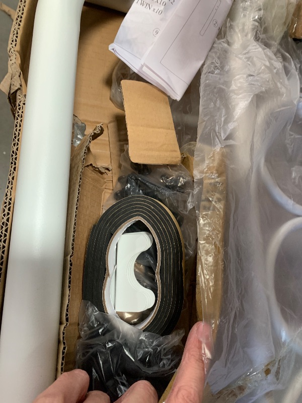 Photo 1 of YALAXON Vintage Sturdy Queen Size Metal Bed Frame with Headboard and Footboard Basic Bed Frame No Box Spring Needed (Queen,White)