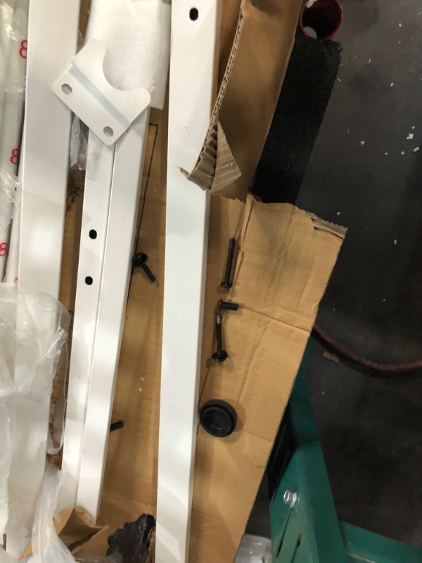 Photo 1 of YALAXON Vintage Sturdy Queen Size Metal Bed Frame with Headboard and Footboard Basic Bed Frame No Box Spring Needed (Queen,White)