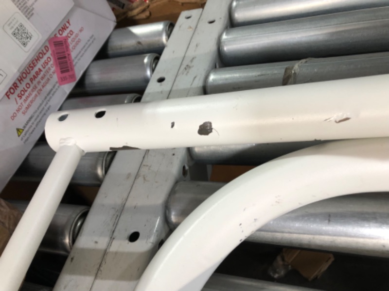 Photo 1 of YALAXON Vintage Sturdy Queen Size Metal Bed Frame with Headboard and Footboard Basic Bed Frame No Box Spring Needed (Queen,White)