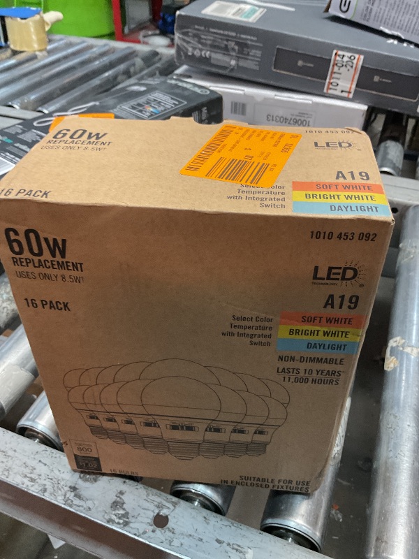 Photo 1 of  60W A19 Non-Dimmable LED Bulb 3 CCT 16-Pack