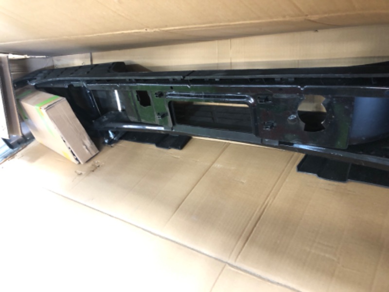 Photo 1 of KUIPERAUTO Chrome Rear Step Bumper Assembly Compatible for 2007-2013 Chevy Silverado/GMC Sierra 1500 Pickup GM1103147 WITHOUT Parking Sensor Holes Steel Complete Back Bumpers