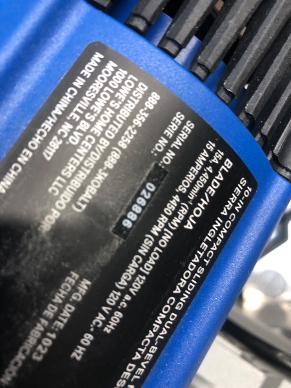 Photo 1 of Kobalt 10-in 15-Amp Dual Bevel Sliding Compound Corded Miter Saw with Laser Guide