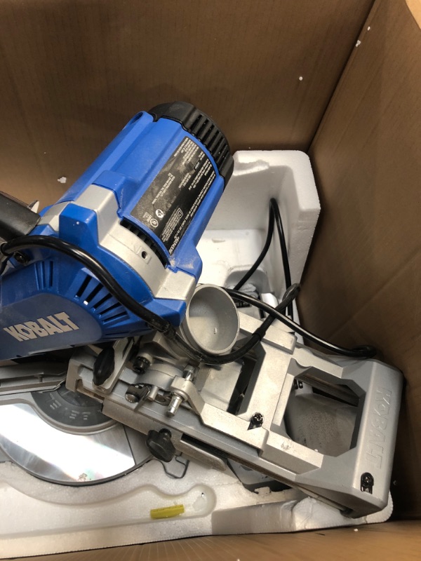 Photo 1 of Kobalt 10-in 15-Amp Dual Bevel Sliding Compound Corded Miter Saw with Laser Guide