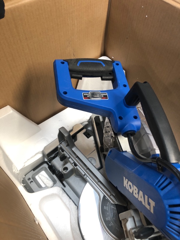 Photo 1 of Kobalt 10-in 15-Amp Dual Bevel Sliding Compound Corded Miter Saw with Laser Guide