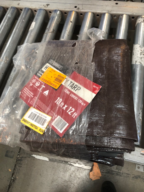 Photo 1 of 10 ft. x 12 ft. Brown and Silver Heavy Duty Tarp
