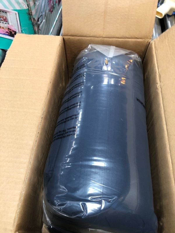 Photo 1 of Amazon Basics All-Season Down-Alternative Comforter 2-Piece Bedding Set, Twin/TwinXL, Navy Blue, Pinch Pleat With Piped Edges