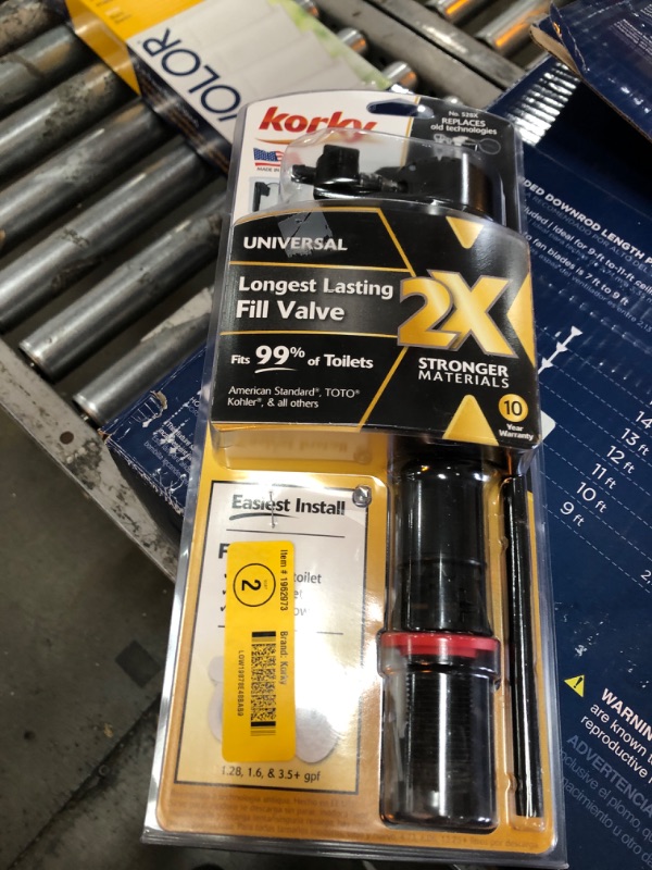 Photo 1 of Korky QuietFILL 2X Long Life Toilet Fill Valve - Universal Fits 99% of Toilets - Easy Height Adjust for Fast Install, 528X