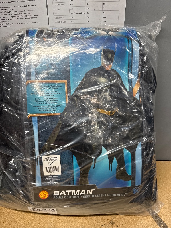 Photo 2 of ***NON REFUNDABLE, PARTS ONLY***Charades Mens Dc Comics Dark Knight Batman Adult Sized Costumes, Black, Large US