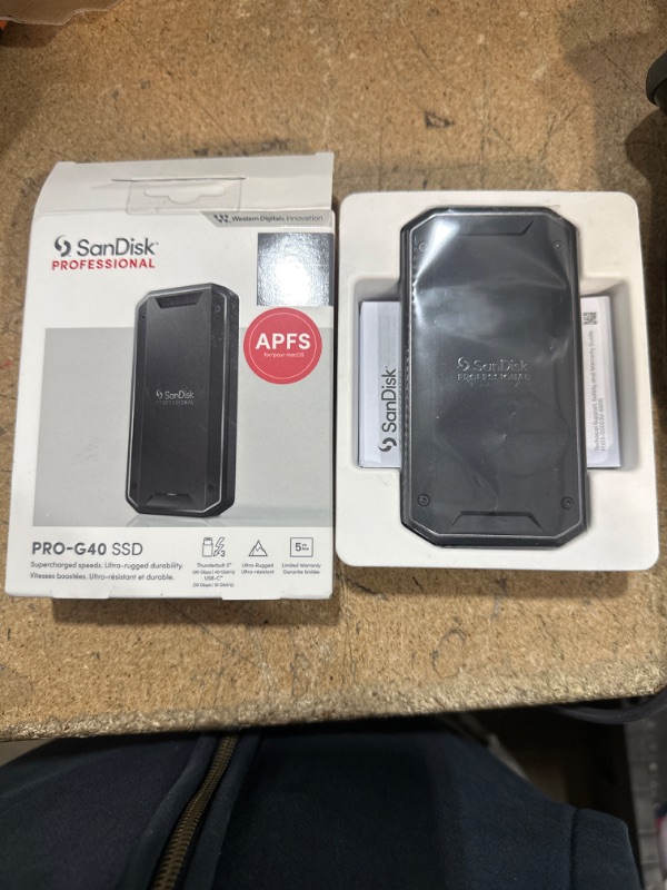 Photo 1 of SanDisk Professional 4TB PRO-G40 SSD - Up to 3000MB/s, Thunderbolt 3 (40Gbps), USB-C (10Gbps), IP68 dust/Water Resistance, External Solid State Drive - SDPS31H-004T-GBCND
