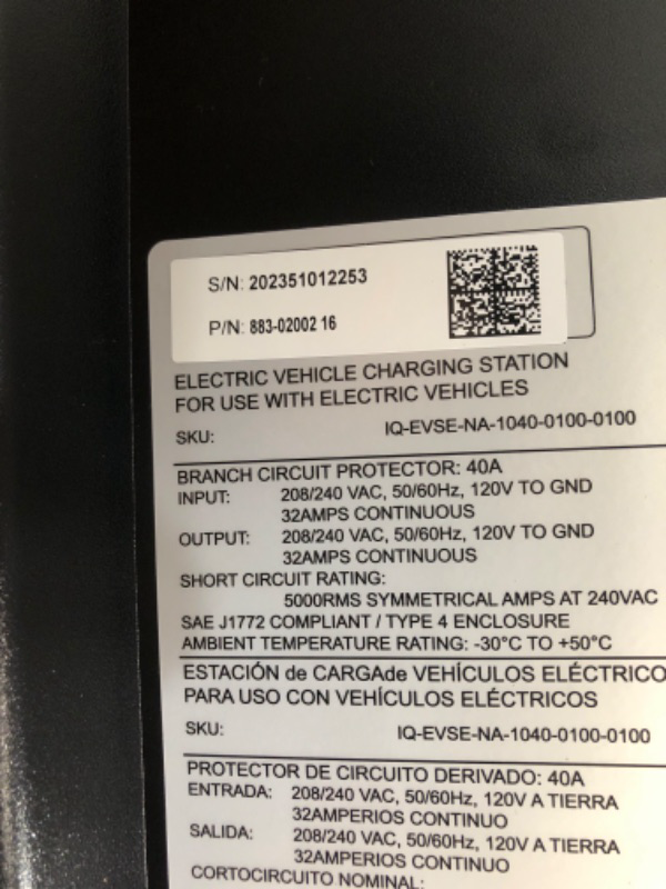 Photo 3 of 32 Amp Plug-in Smart EV Charger - Enphase IQ 40 with NEMA 14-50 Plug, 7.7kW Power, 240V, 5-Year Warranty, Wi-Fi Connected, Safety Certified, 25ft Cable & Ruggedized J1772 Connector