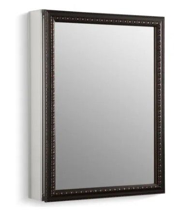 Photo 1 of (FAIR) Kohler 20" x 26" Single Door Reversible Hinge Framed Mirrored Medicine Cabinet with Oil Rubbed Bronze Finish
