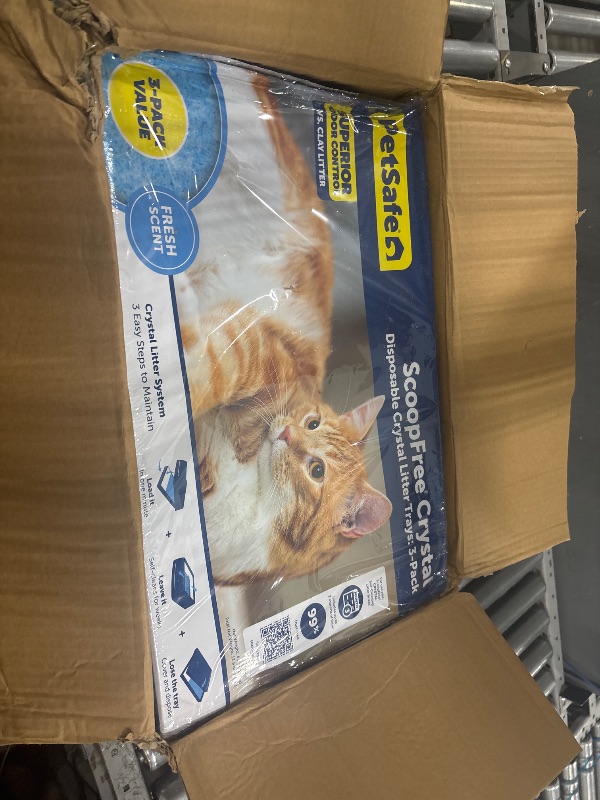 Photo 2 of ***(PARTS ONLY/MAJOR DAMAGE/ NO RETURNS OR REFUNDS)***
PetSafe ScoopFree Crystal Cat Litter Tray Refills (3-Pack) - Compatible with ScoopFree Crystal Litter Boxes - Rapid Odor Elimination, Leak Protection, Fresh Scent