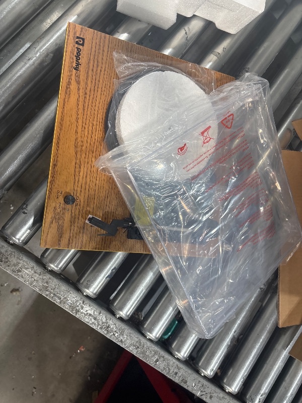 Photo 1 of Record Player, Popsky Vintage Turntable 3-Speed Bluetooth Record Player with Speaker, Portable LP Vinyl Player, RCA Jack, Natural Wood