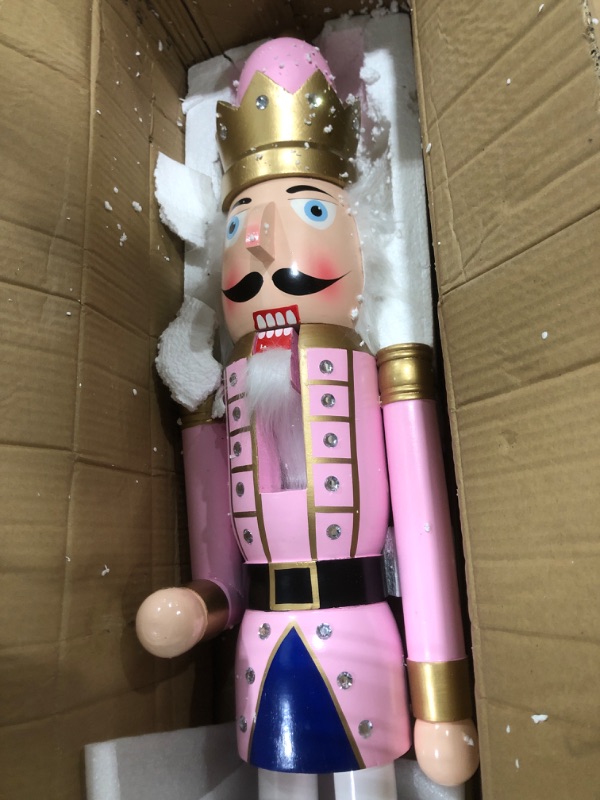 Photo 1 of Liliful 48 Inch 4 ft Tall Life Size Christmas Nutcracker King Giant Wooden Nutcracker Soldier with Golden Scepter Nutcracker Statue for Indoor Outdoor Xmas Commercial Decor (Classic King)