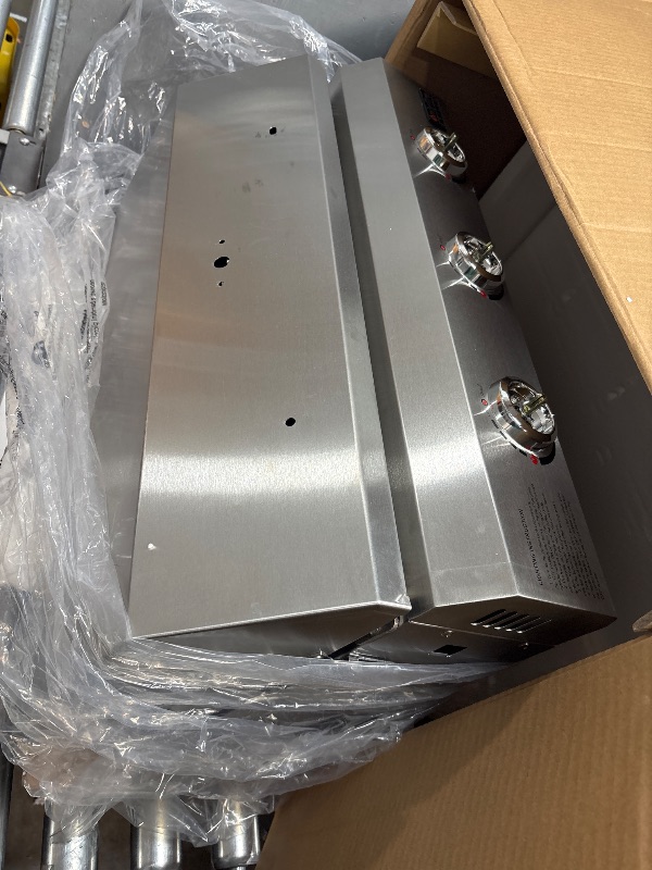 Photo 1 of Onlyfire Flat Top Gas Griddle with Foldable Legs, 3-Burner Stainless Steel Propane Gas Grill Griddle, 24” Portable Tabletop Griddle for Outdoor Cooking Camping Tailgating RV, 24,000 BTU, GS309