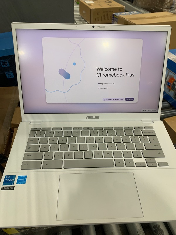 Photo 6 of ASUS Chromebook Plus CX34 Laptop with Google AI, 14" Display (1920x1080), Intel® Core™ i3-1215U Processor, 8GB RAM, 256GB UFS Storage, ChromeOS, White, CX3402CBA-DH386-WH