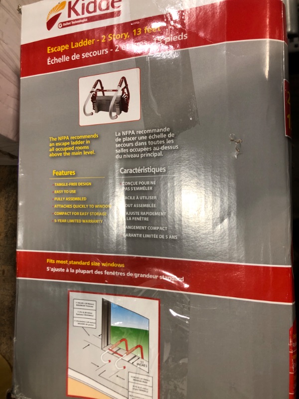 Photo 1 of Kidde 468193 Kl-2S Two-Story Fire Escape Ladder with Anti-Slip Rungs, 13-Foot