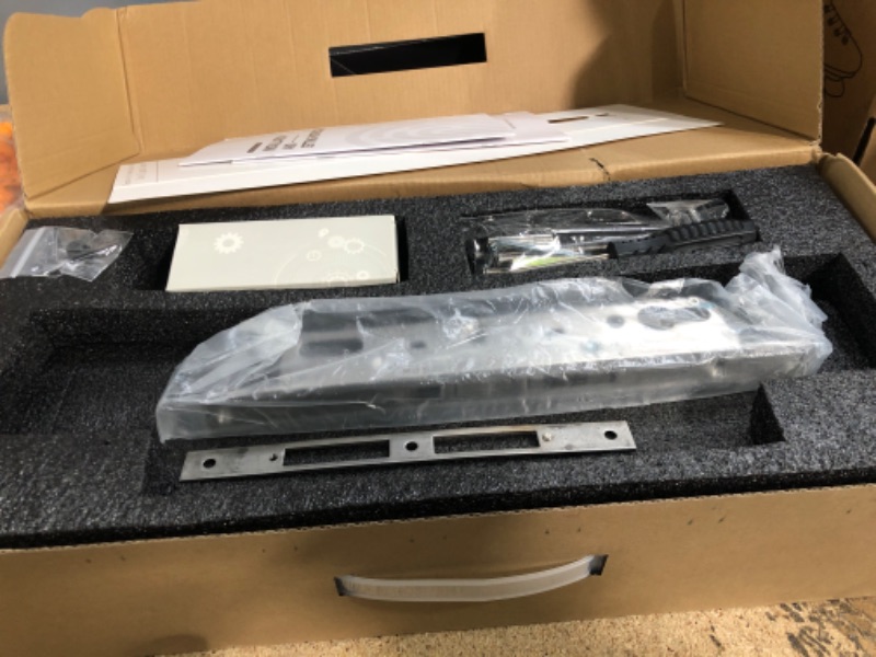 Photo 1 of Sliding Glass Door eLinkSmart Slim Smart Lock Waterproof Keyless Smart Mortise Lock with Hook, WiFi Bluetooth Digital Keypad Aluminum Fingerprint Door Lock Sliding Patio Door Lock with Tuya