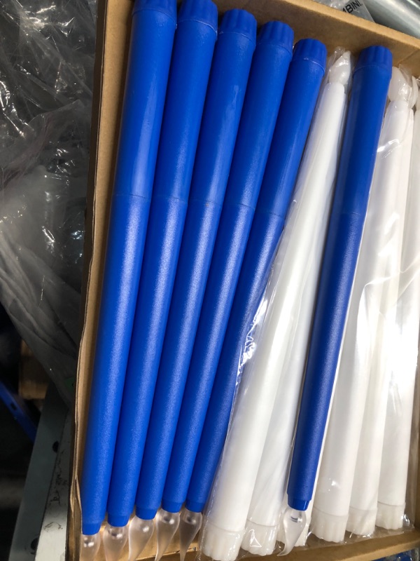Photo 1 of 12 Pcs LED Taper Candles Dripless Unscented Flameless Battery Dinner Candles for Valentines, Weddings, Church, Graduation, Hanukkah, Christmas, Autumn, Celebration (Blue)