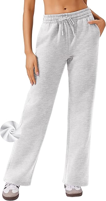 Photo 1 of  Fleece Sweat Pants for Womens Straight Legs Winter Sweatpants medium 