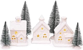 Photo 1 of ****MISSING 3RD BUILDING*******
Mark Feldstein & Associates Unglazed Porcelain Pre Lit LED Cozy Knit Winter Village. 