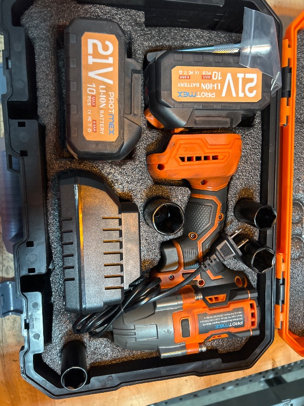 Photo 1 of Cordless Impact Wrench, 900Ft-lbs (1200N.m) 1/2" Brushless Impact Gun, 21V High Torque Power Impact Driver, 2x4.0Ah Batteries Electric Impact Motor Variable Speeds for Car/Truck RV/Mower