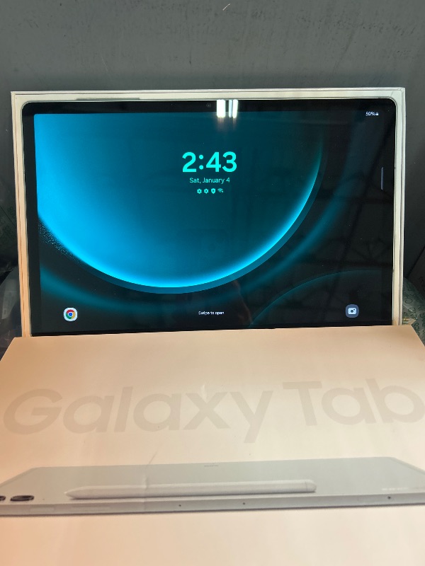 Photo 9 of ***USED - DIRTY - SCUFFED - POWERS ON - UNABLE TO TEST FURTHER - SEE PICTURES***
Samsung Galaxy Tab S9 FE+ 12.4” 128 GB Android Tablet, IP68 Water- and Dust-Resistant, Long Battery Life, Powerful Processor, S Pen, 8MP Camera, Lightweight Design, US Versio