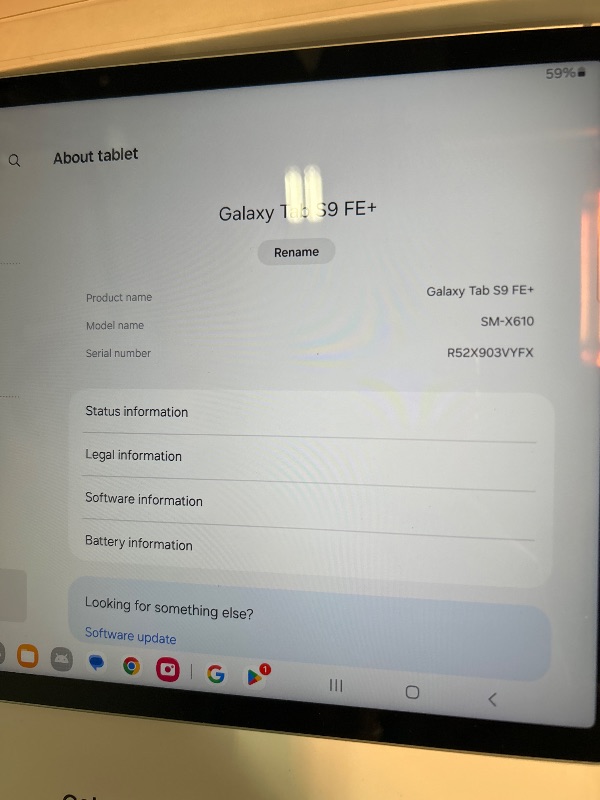 Photo 4 of ***USED - DIRTY - SCUFFED - POWERS ON - UNABLE TO TEST FURTHER - SEE PICTURES***
Samsung Galaxy Tab S9 FE+ 12.4” 128 GB Android Tablet, IP68 Water- and Dust-Resistant, Long Battery Life, Powerful Processor, S Pen, 8MP Camera, Lightweight Design, US Versio