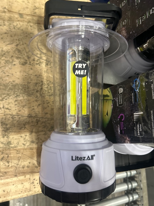 Photo 1 of **UNABLE TO TEST, MAY NEED TO BE CHARGED**
LitezAll 2000 Lumen Lantern