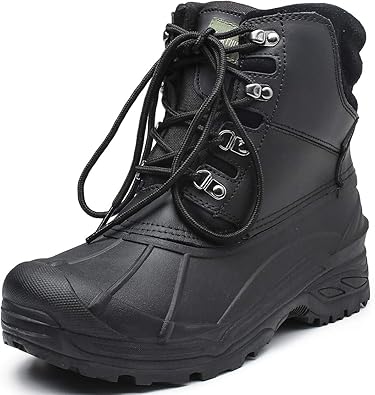 Photo 1 of Men's Winter Snow Boots Waterproof Non-Slip Insulated Warm Safe and Durable Outdoor Ski Classic Suede, Non-Slip Rubber Outsole, Cushioned EVA Insoles?Mid-Calf Height Boots
