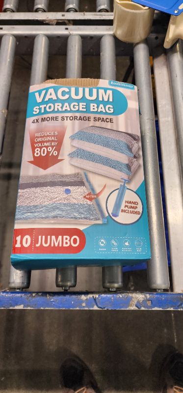 Photo 2 of ***USED** Vacuum Storage Bags, 10 Jumbo Space Saver Bags Vacuum Seal Bags with Pump, Space Bags, Vacuum Sealer Bags for Clothes, Comforters, Blankets, Bedding