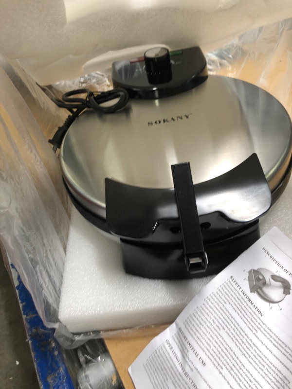 Photo 3 of ***Missing handle*** Electric Tortilla Press Roti Maker 10inch, Tortilla Maker Multipurpose Automatic Chapati Maker with Removable Handle, Non-Stick Cooking Plates for Homemade Tortillas