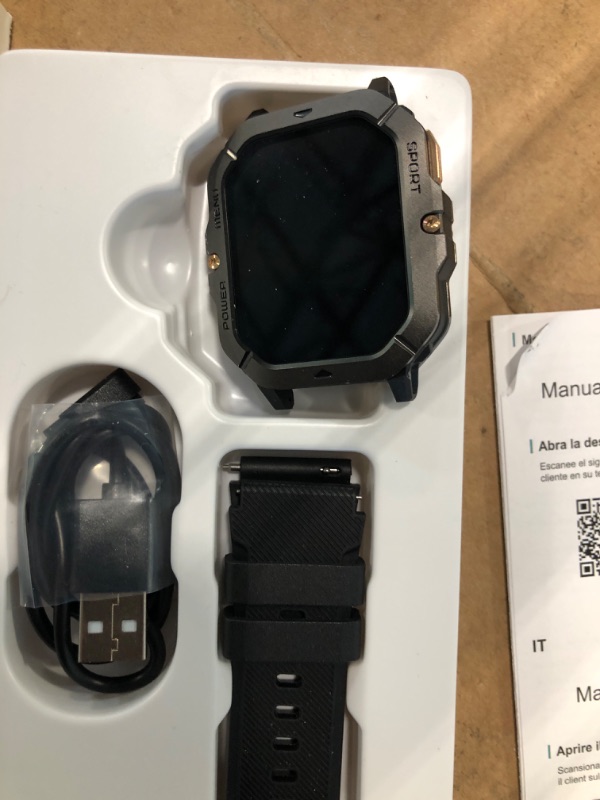 Photo 3 of ***USED***Military Smart Watches for Men (Answer/Make Calls), 2.02'' Fitness Smart Watch for Android and iPhone, Waterproof Fitness Tracker with Blood Pressure/Heart Rate/Sleep/100+ Sport Modes, Watches for Men