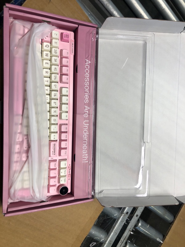 Photo 3 of ***untested***EPOMAKER RT100 97 Keys Gasket BT5.0/2.4G/USB-C Mechanical Keyboard with Customizable Display Screen, Knob, Hot Swappable Socket, 5000mAh Battery for Win/Mac(RT100 Pink, Wisteria Linear Switch)