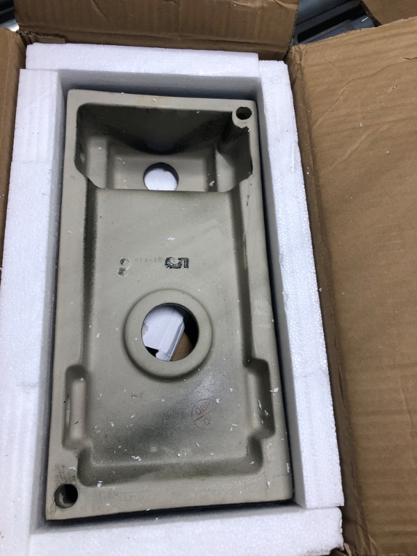 Photo 3 of ***used***bathivy 15"x7.5" Corner Sink Wall Mount Bathroom Sink with Pop-up Drain and Installation Kit, Rectangular Black Ceramic Vessel Sink, Wall Hung Floating Sink Small Sinks for Tiny Bathrooms(Right Hand)