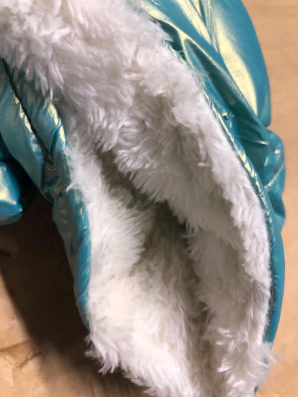 Photo 3 of ***used***Dog Fleece Hoodie, Windproof Waterproof Dog Coat Fleece & Cotton Lined Warm Dog Jacket, Cold Weather Pet Apparel Clothes Vest for Small Medium Large Dog (M: Length 12.6", Chest 15"-17.3", Mintgreen)