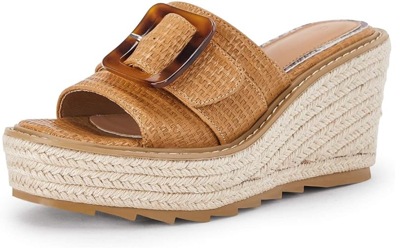 Photo 1 of ***similar*** Women's Wedge Platform Espadrille Slide Sandals Slip On Open Toe High Heels Buckle Casual Summer Shoes 8