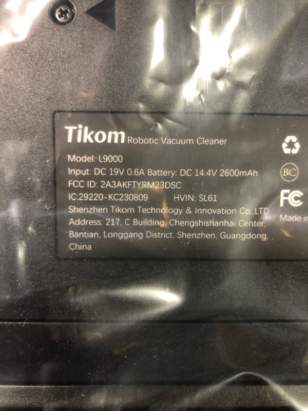 Photo 3 of ***looks like new*** Tikom Robot Vacuum and Mop Combo, LiDAR Navigation, L9000 Robotic Vacuum Cleaner, 4000Pa Suction, 150Mins Max, Smart Mapping, 14 No-go Zones, Good for Pet Hair, Carpet, Hard Floor, White