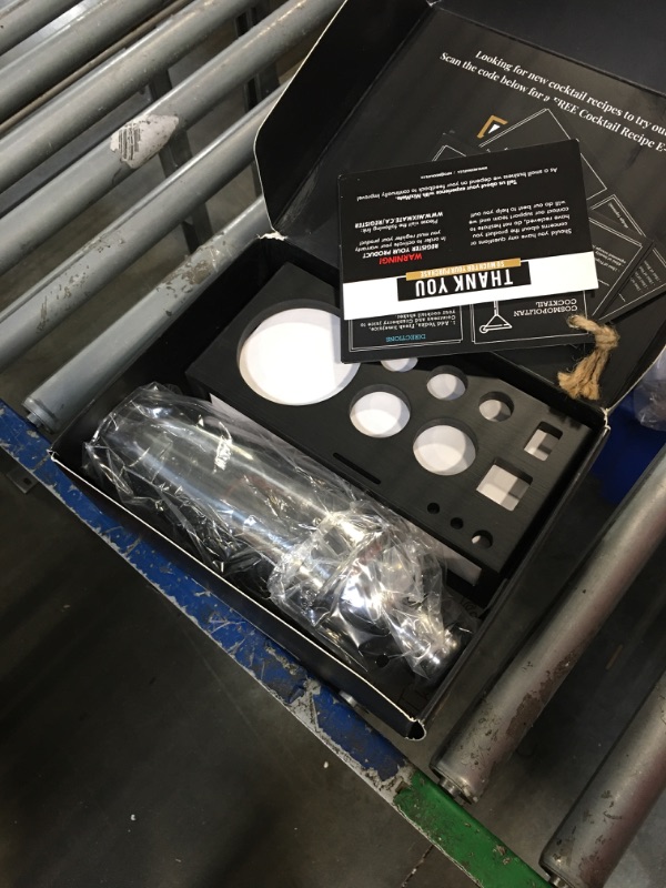 Photo 1 of ***USED***Mixology Bartender Kit with Stand - 15 Piece Bar Tool Set, Silver Bar Set Cocktail Shaker Set for Drink Mixing - includes Martini Shaker, Jigger, Strainer, Bar Mixer Spoon, Tongs, Opener | Gift Idea