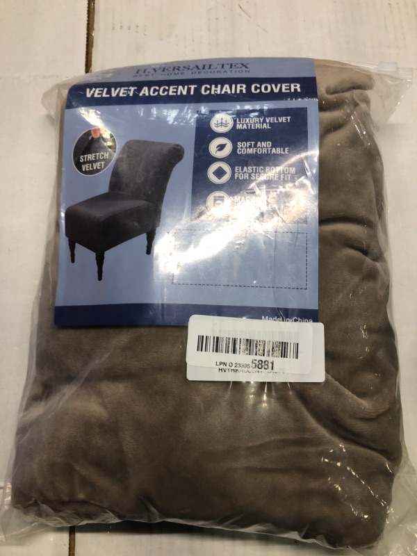 Photo 2 of ***USED Dirty**** H.VERSAILTEX Velvet Accent Chair Covers High Stretch Armless Chair Covers for Living Room Luxury Thick Velvet Chair Slipcovers Modern Furniture Protector with Elastic Bottom, Machine Washable, Taupe