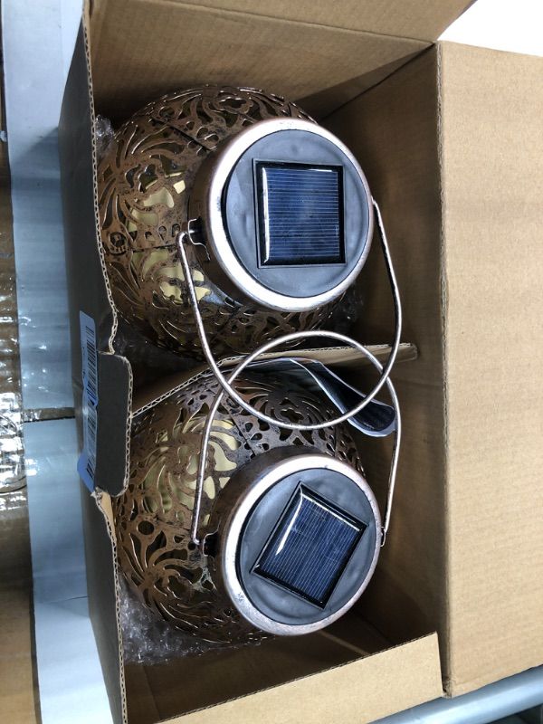 Photo 3 of ***USED***
Set of 2 Solar Lanterns Outdoor Hanging Decorative Lights for Garden Patio Porch Decorations. (Bronze)