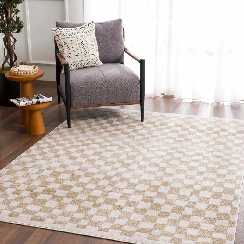 Photo 1 of ***Stock photo is a similar item*** Gray and Tan Checkerboard Rug