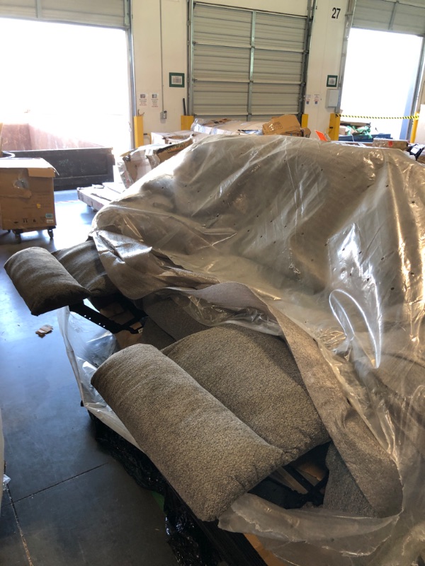 Photo 3 of ***VERY LARGE ITEM*** Signature Design by Ashley Tulen Modern Manual Pull Tab Reclining Sofa, Dark Gray 87"W x 40"D x 40"H Dark Gray